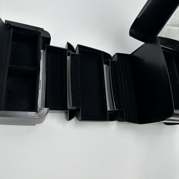 VTG Black1980s The Jewel Kit Expandable Fold Out Jewelry Box Mid Century Modern - Picture 7 of 9
